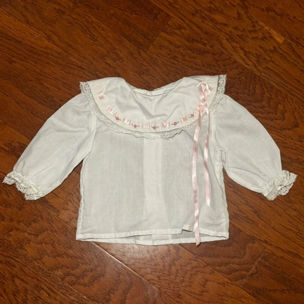Vintage 1980s Nanette Baby Girl Pink Polka Dot Romper Size Up to 6 Months